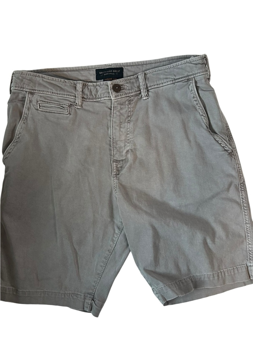 American Eagle Extreme Flex Chino Shorts Gray Men’s Size 32 Stretch Casual